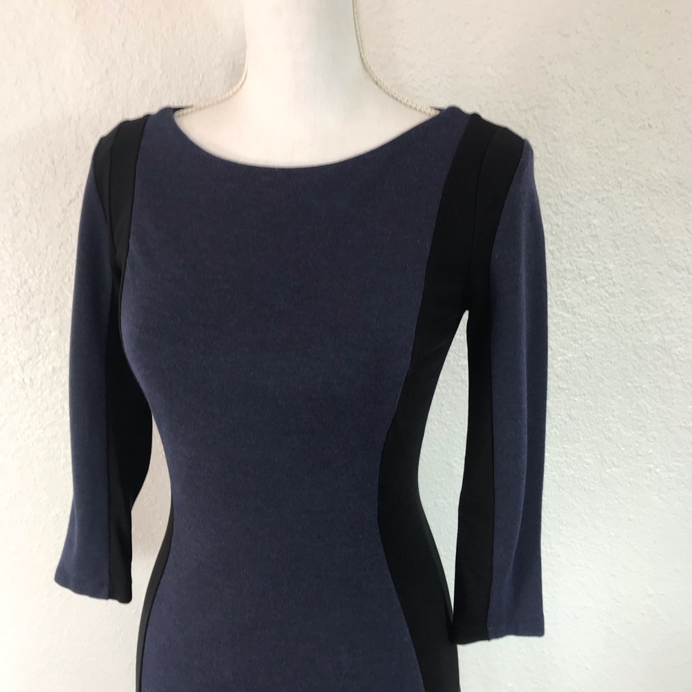 H&M Navy and Black Colorblock Dress Sz XS - Picture 3 of 8